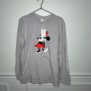 Disney x Love Your Melon Minnie Mouse Cotton Long Sleeve Tee Shirt Womens Small